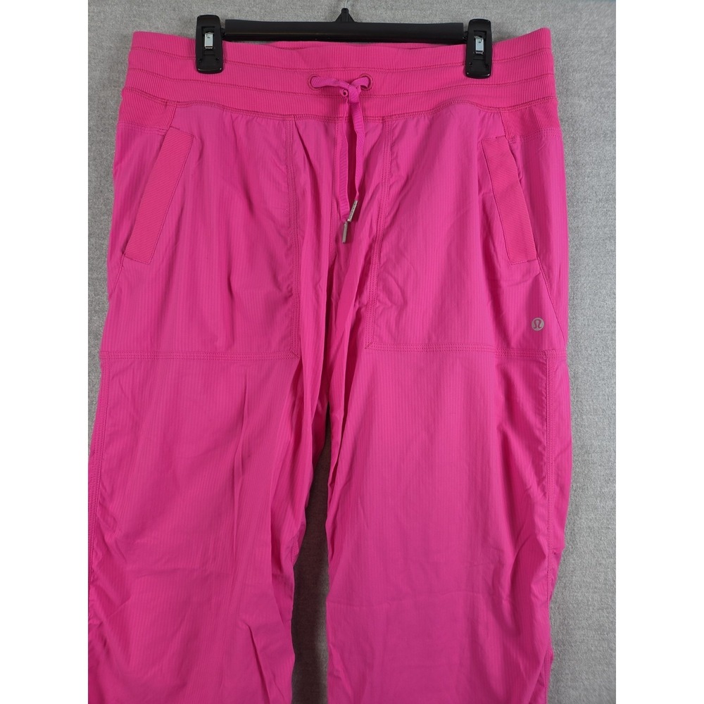 Lululemon Womens Dance Studio Mid Rise Pants Size 10 Sonic Pink Drawstring